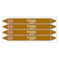 Značení potrubí, etanol,4 ks, 250 × 26 mm